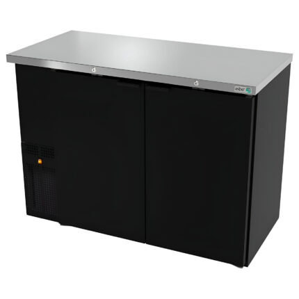 Refrigerador Contrabarra con Puerta Sólida Exterior Vinil Negro Slim Line Asber ABBC-24-48 HC
