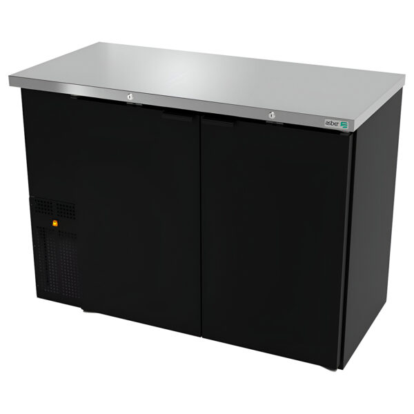 Refrigerador Contrabarra con Puerta Sólida Exterior Vinil Negro Slim Line Asber ABBC-24-48 HC