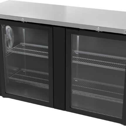 Refrigerador Contrabarra con Puerta Cristal Exterior Vinil Negro Slim Line Asber ABBC-24-60-G HC