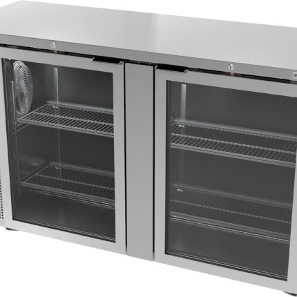 Refrigerador Contrabarra con Puerta Cristal en Acero Inoxidable Asber ABBC-24-60-SG HC