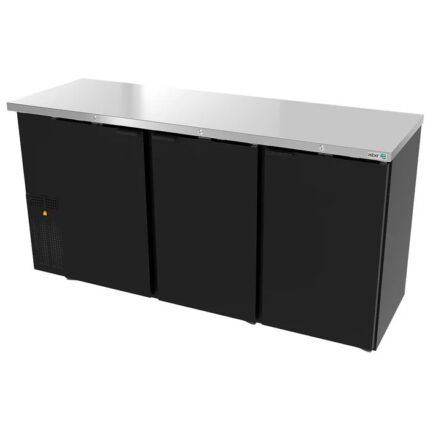 Refrigerador Contrabarra con Puerta Sólida Exterior Vinil Negro Slim Line Asber ABBC-24-72 HC