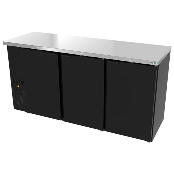 Refrigerador Contrabarra con Puerta Sólida Exterior Vinil Negro Slim Line Asber ABBC-24-72 HC