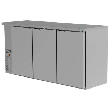Refrigerador Contrabarra con Puerta Sólida en Acero Inoxidable Asber ABBC-24-72-S HC