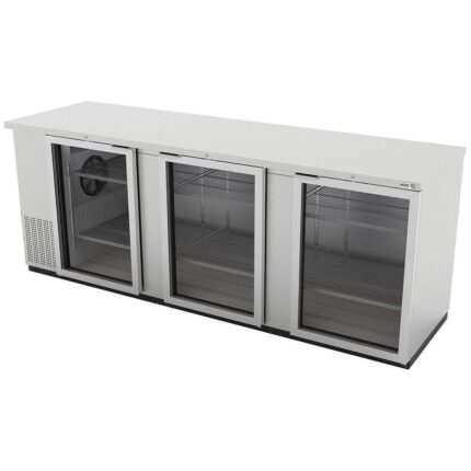 Refrigerador Contrabarra con Puerta Cristal en Acero Inoxidable Asber ABBC-94-SG HC
