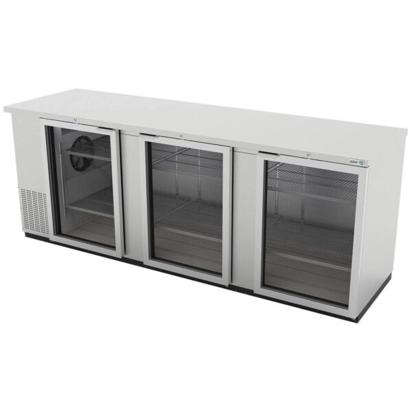 Refrigerador Contrabarra con Puerta Cristal en Acero Inoxidable Asber ABBC-94-SG HC