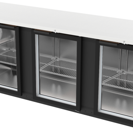 Refrigerador Contrabarra con Puerta de Cristal Exterior Vinil Negro Asber ABBC-94G HC