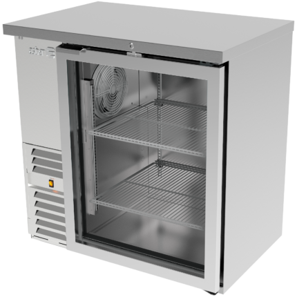 Refrigerador Contrabarra con Puerta Cristal en Acero Inoxidable Asber ABBC-24-36-SG HC