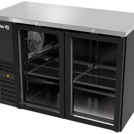 Refrigerador Contrabarra con Puerta Cristal Exterior Vinil Negro Slim Line Asber ABBC-24-48-G HC